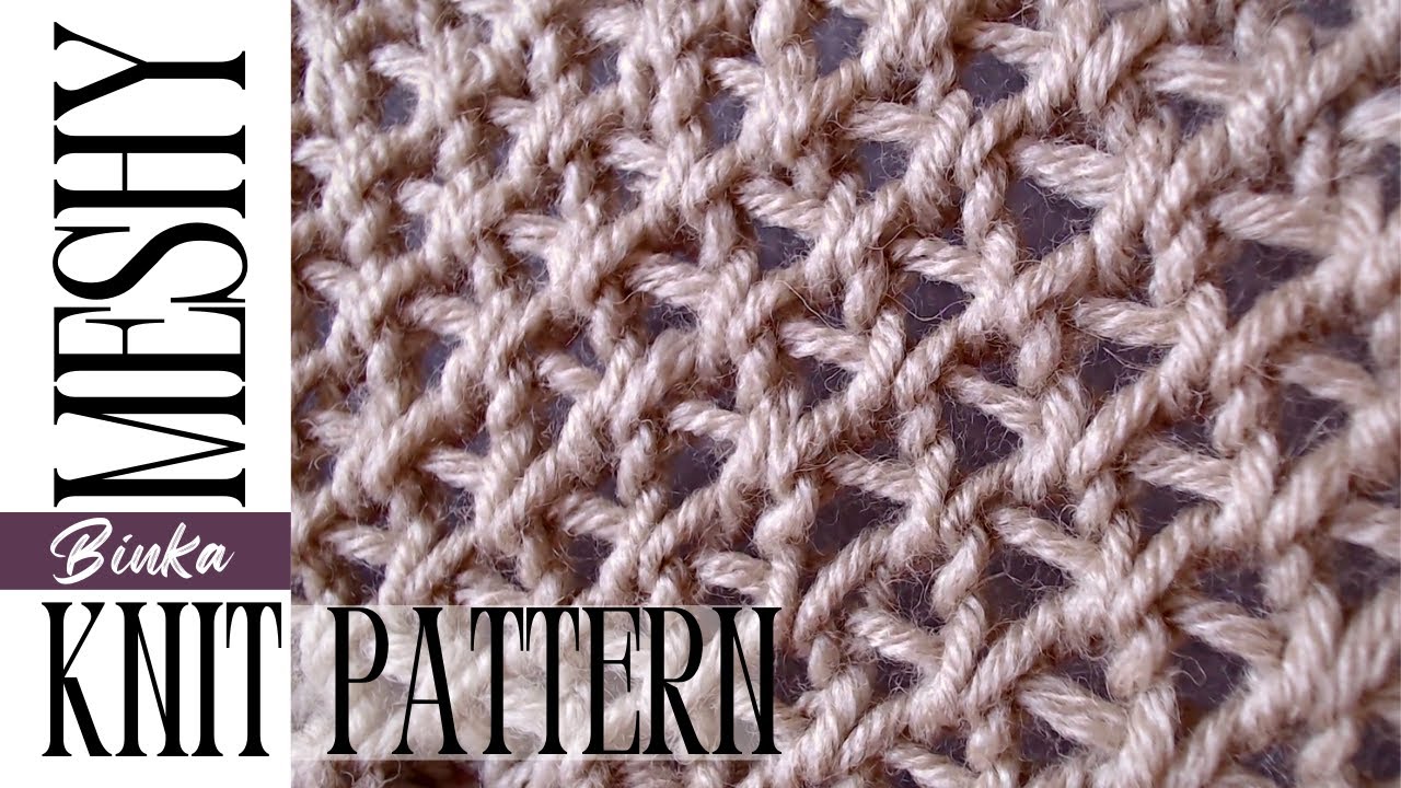 Easy meshy knit pattern. Лесна мрежеста плетка. How to knit. - YouTube
