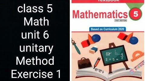 Class 5 Math | Unit 6 Unitary Method | Exercise 1 | KPK Textbook Solution📌 