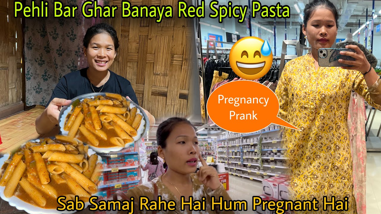 Sab Samaj Rahe Hai Hum Phir Se Pregnant Hai😅|| Pregnancy Prank|| First Time Ghar Pe Banaya Pasta