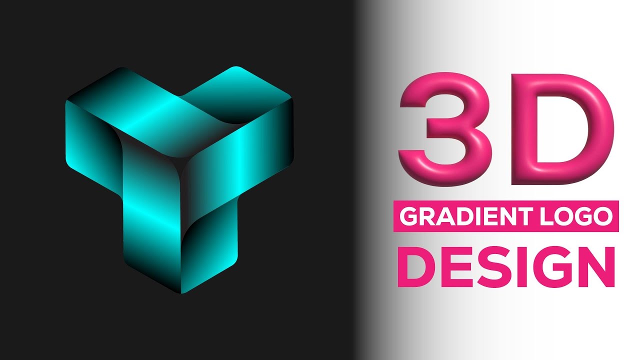 You Won't Believe How EASY 3D Gradient Logo Design is in Illustrator ...