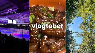vlogtober week 1 | cook with me, hauls, my first hockey game, suicide prevention walk &amp; more