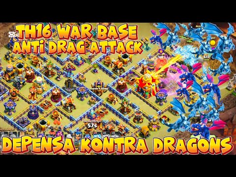 ALL DRAGON FAILED🔥 TH16 WAR BASES ANTI DRAGON ATTACKS // TH16 WAR BASE ANTI AIR ATTACKS NEVER 3STAR🔥