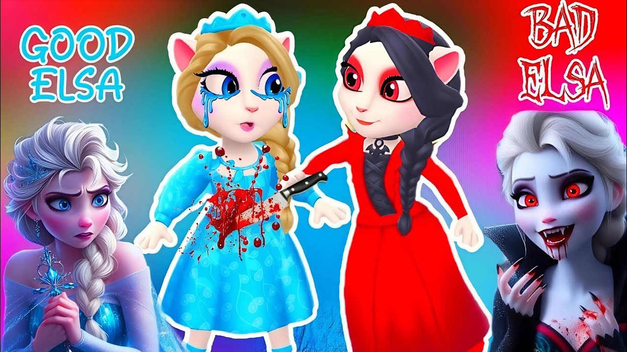 My Talking Angela'm 2 || ANGEL ELSA VS DEVIL'S ELSA || FROZEN QUEEN 3 || Cosplay 🥰 who will win 🤔🧐