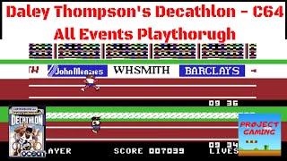 Daley Thompson's Decathlon | C64 | All Events Playthrough
