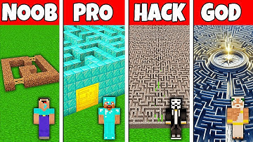 Minecraft Battle: NOOB vs PRO vs HACKER vs GOD GIANT MAZE BUILD SECRET MAZE CHALLENGE in Minecraft