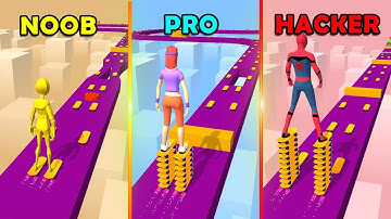 NOOB vs PRO vs HACKER in Skater Stacker