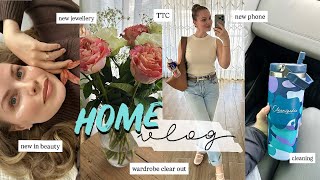 AT HOME VLOG: Cleaning, Organising, Exciting Announcement, Wardrobe Clearout, New Phone & Jewellery 