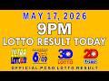 9pm Lotto Result Today May 17 2026 PCSO