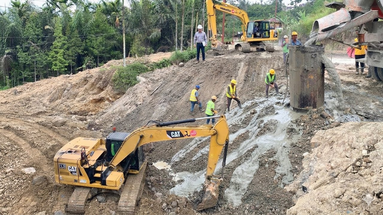AREA PANCANG KEMBALI DI LEBARKAN❗️LUBANG BOR LANGSUNG DI COR.