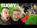 Impossible rugby skills  american couple reaction