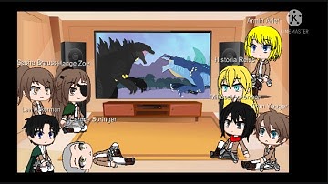 Aot react to Godzilla vs Zilla Jr Part (2/3) Dinomania