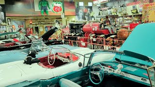 Classic Car Museum at Gas Station Route 66 classic cars musclecars antiques American Nostalgia cars