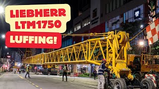 LIEBHERR LTM1750 - 9.1 Night Luffing Job (Part Two)