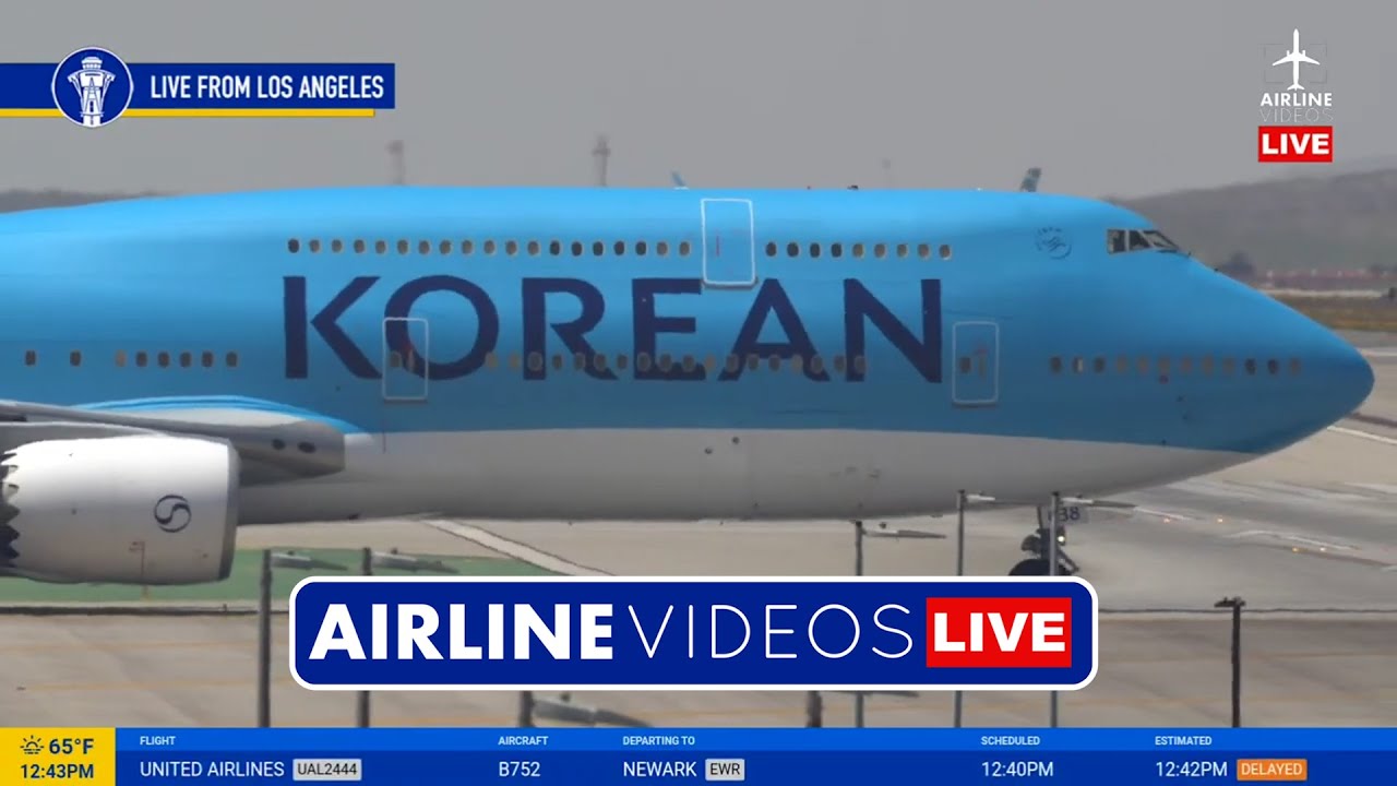 🔴LIVE at LAX: First Look at Korean Air's New 747-8i Livery! - YouTube