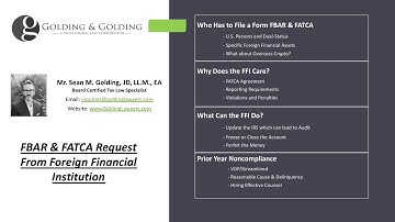 FBAR & FATCA Request Form from a Foreign Financial Institution