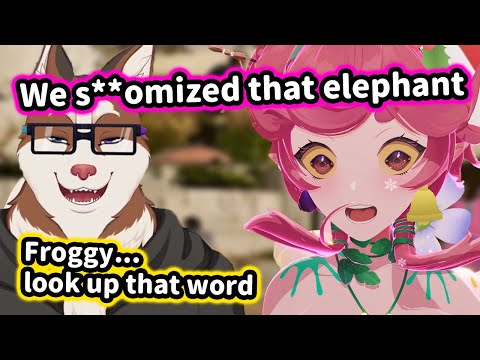 PapaMutt can’t help laughing after Froggy learns that she just used a very WRONG word on stream