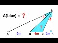 Can you find area of the Blue triangle? | (Fun Geometry Problem) | #math #maths | #geometry