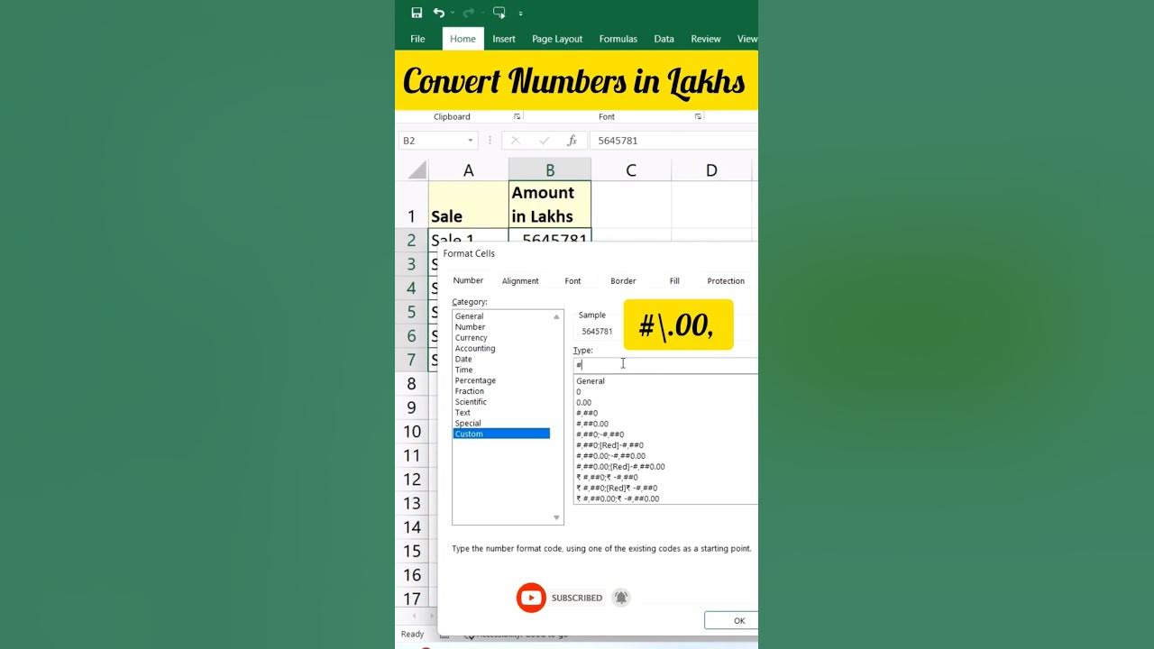 display-numbers-to-lakhs-in-excel-excel-tips-shorts-youtube