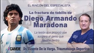 Diego Armando Maradona, su fractura de tobillo