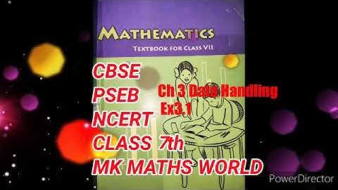 Class 7th Maths Ch 3 Data Handling Ex 3.1(part 1) CBSE/PSEB/NCERT BOARD