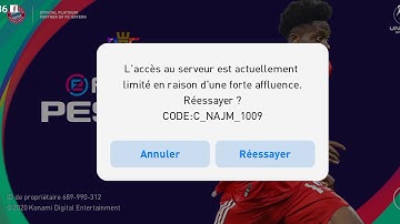 problème code pes 2021 android