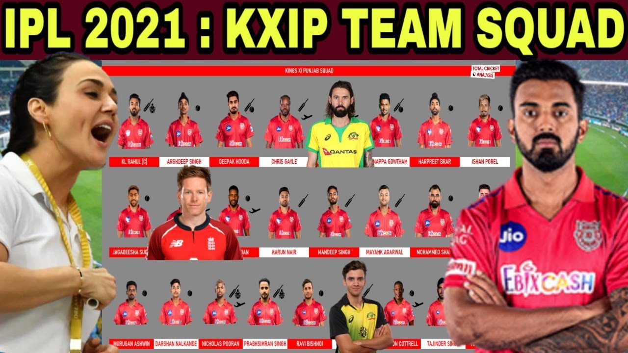 IPL 2021 - Kings xi Punjab New Squad | 2021 kxip players list | kixp team  2021 - YouTube
