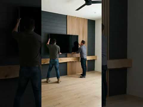 Living room tv wall decoration timelapse