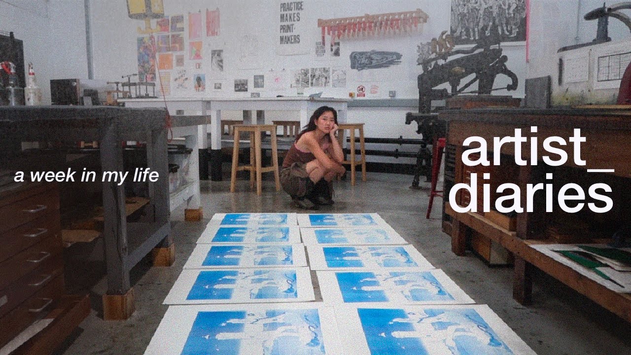 a week in my life as an artist in england: silkscreening, painting ...