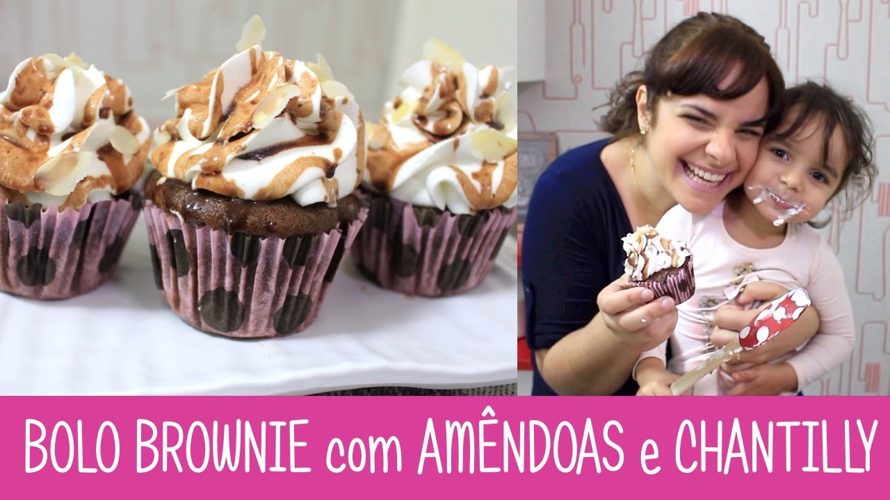BOLO BROWNIE DE CHOCOLATE COM AMÊNDOAS E CHANTILLY FT RAFINHA #327 RECEITAS DA MUSSINHA