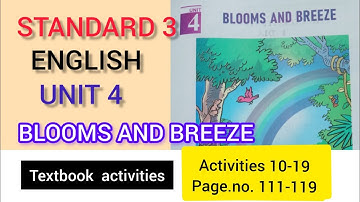 Blooms and Breeze unit4 std3 english class3 textbook activities page no. 111 to 119 #keralastudents