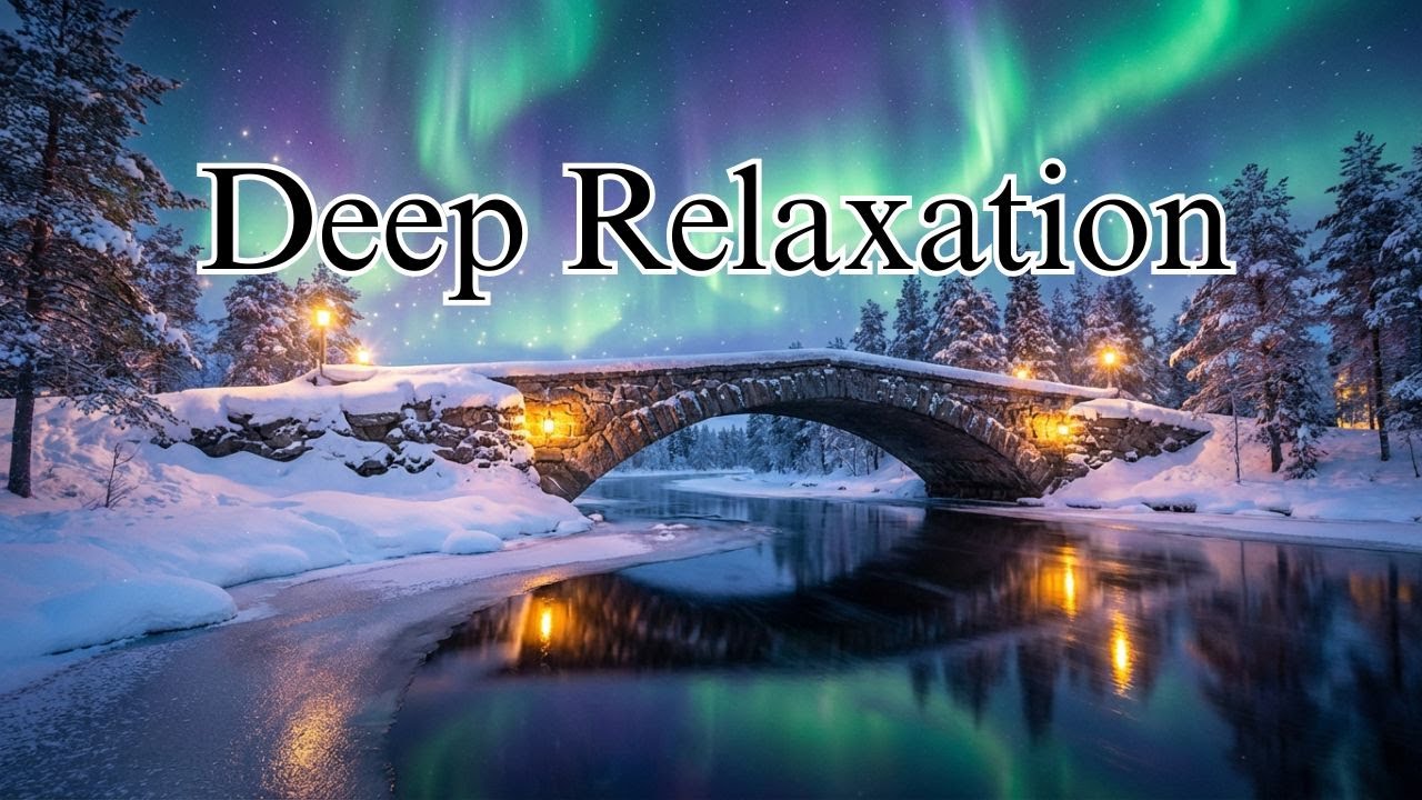 Winter Bridge Beneath the Northern Lights Deep Relaxation & Aurora Meditation