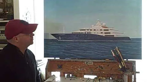 Artist Christopher Wheat painting Top 100 Mega Yac...