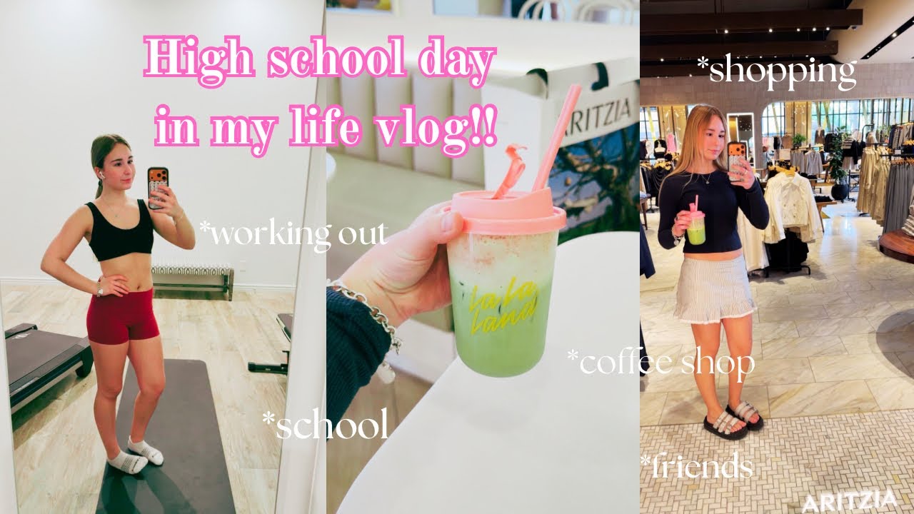 High school week day in my life vlog!!💕💐☀️ -friends -shopping -coffee shop -school 