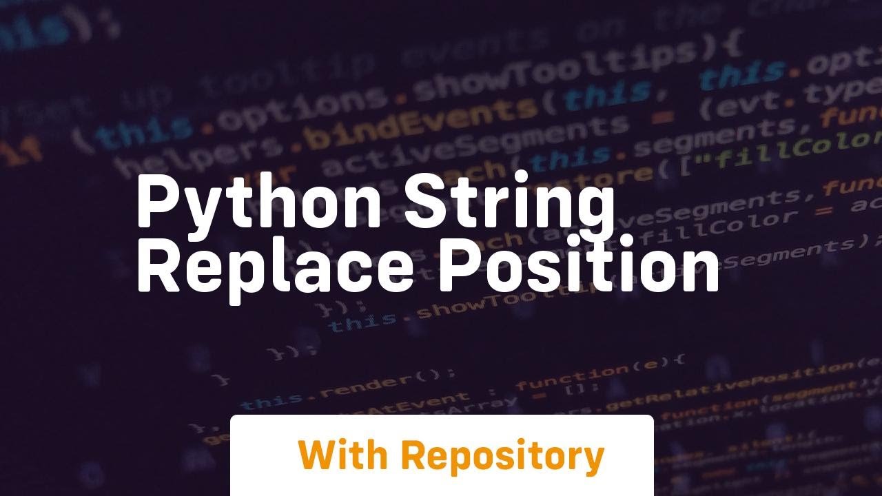 python string replace position - YouTube