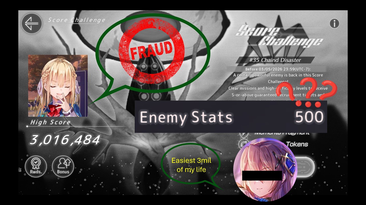 [Heaven Burns Red] SA35 - 3.016mil with Kanade 1 Light Team (7 turns + OD2)