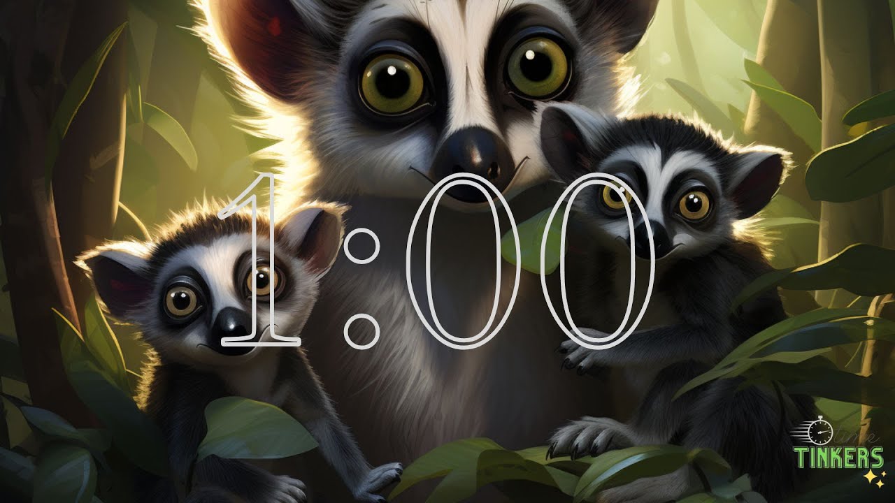 ONE MINUTE LEMUR FAMILY COUNTDOWN SILENT TIMER - YouTube