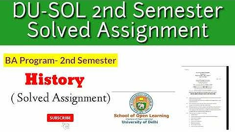 History of India 300 to 1200 Solved Assignment In hindi ll SOL 2nd Semester Solved Assignment #Sol.