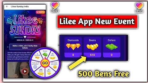 Likee app New event 500bens Free Paye | Likee Sunday  Challenge diamond Bens free | likee app badge