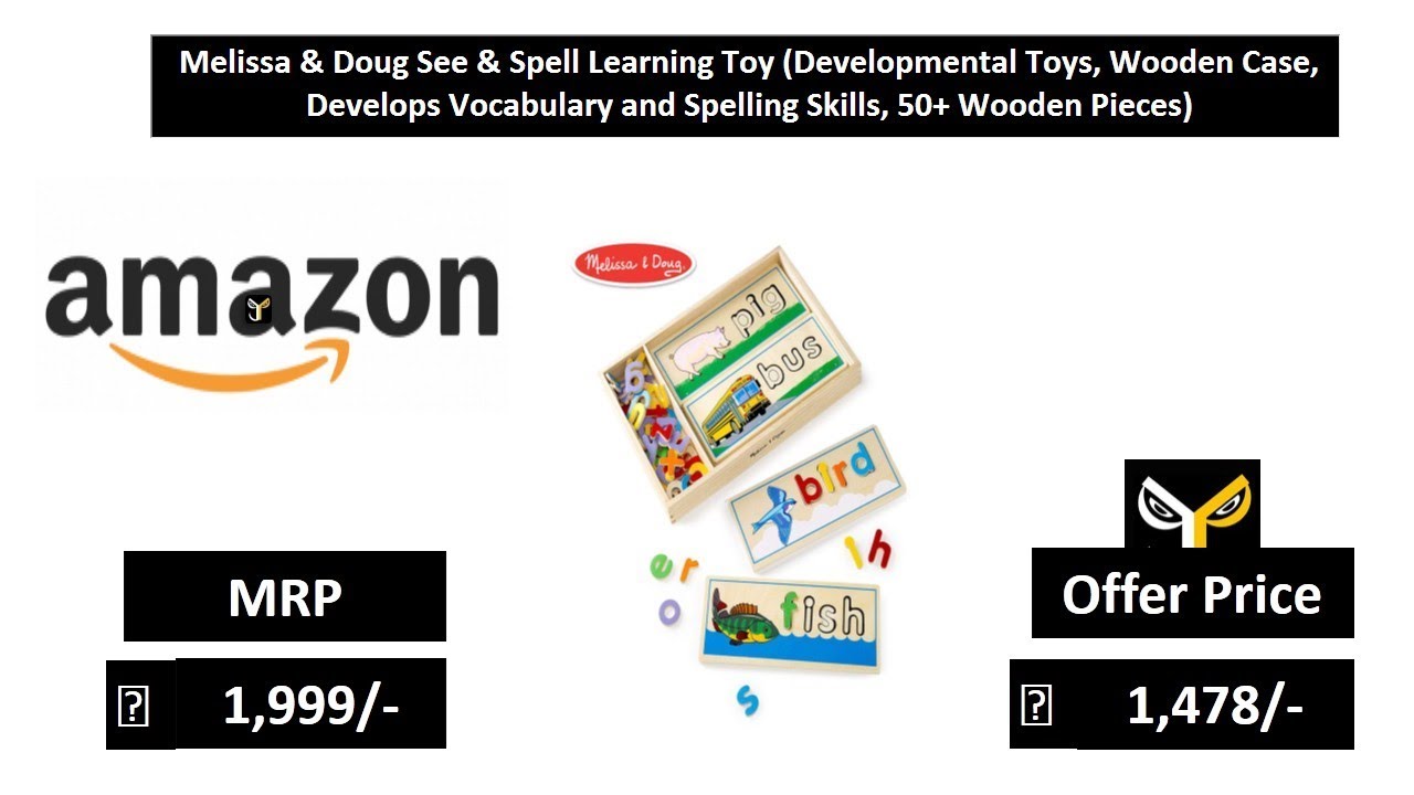 See & Spell Learning Toy Developmental Wooden Toys Develops Vocabulary and Spell