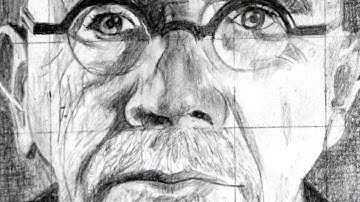 How to use the Grid Method with a Drawing of Chuck Close as an Example