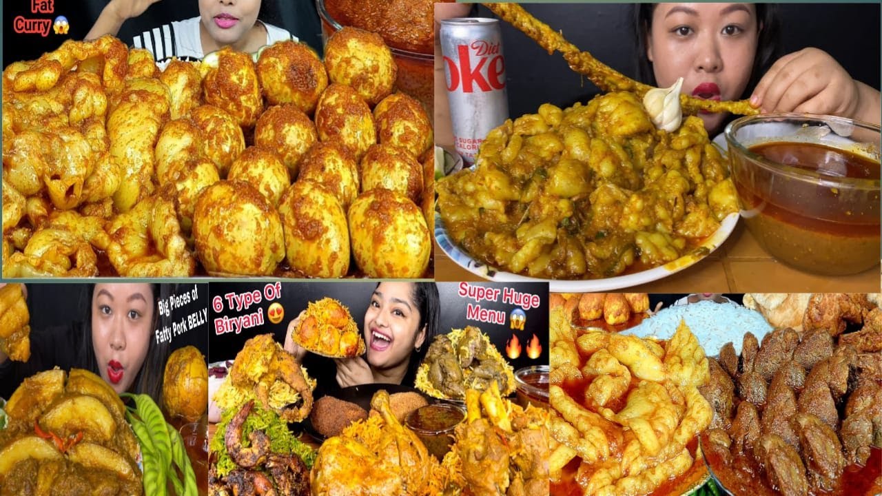 Eating show spicy oily mutton fat curry and spicy egg curry with rice/mukbang videos, Asmr Eating.