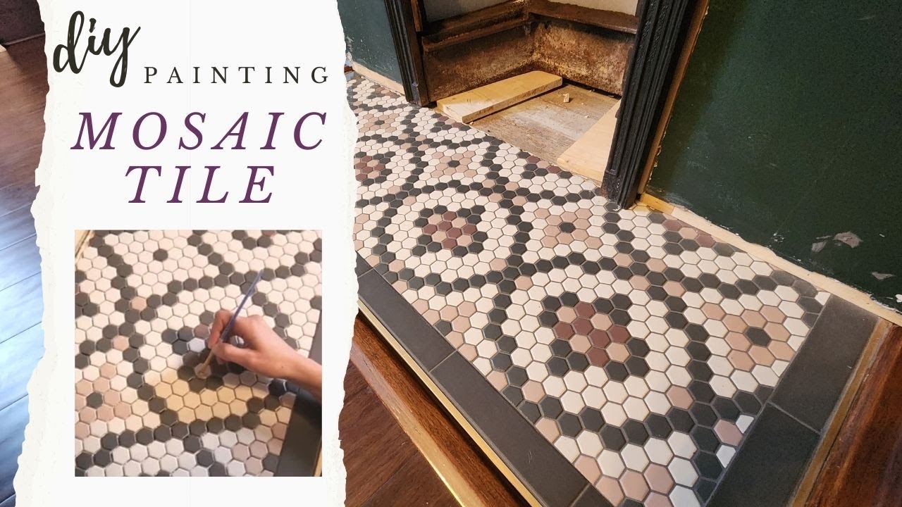 HOW TO PAINT MOSAIC TILE PATTERN A Lot Easier Than It Looks And It ll how-to-paint-mosaic-tile-pattern-a-lot-easier-than-it-looks-and-it-ll