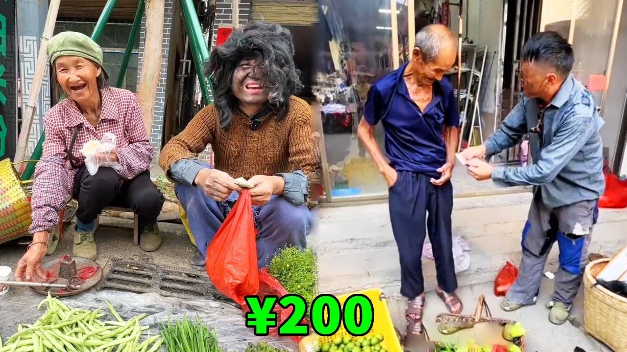 阿義假扮乞丐測試人心，遭大爺拳打腳踢後，大娘的舉動讓他當場淚崩！ 【阿義走鄉村】#Farm #tour #drama #正能量