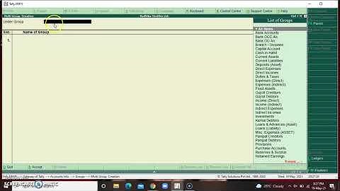 creating multiple group in tally erp 9