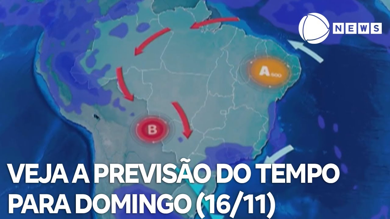Veja a previsão do tempo para domingo (16/11)