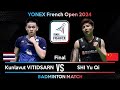 Final  kunlavut vitidsarn tha vs shi yu qi chn  french open 2024 badminton