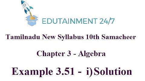 10th std Maths|Example 3.51-i)|Quadratic Graphs|Algebra|TN Samacheer Syllabus 2020|Eg 3.51i)