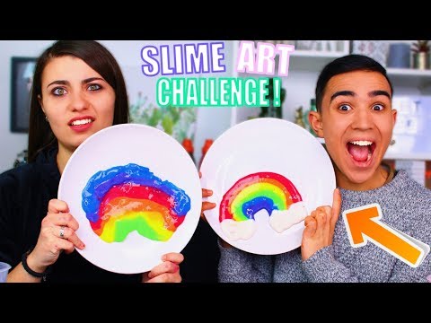 SLIME ART CHALLENGE ?!! Jonathan Et Amandine