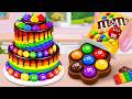 Beautiful Rainbow Cake With M&M Candy 🌈 Relaxing Dessert Tutorial✨Tiny Treat Creations