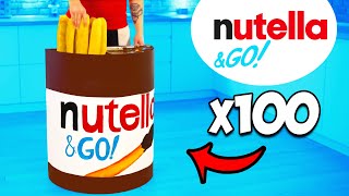 Nutella Go khổng lồ | Cách làm Nutella Go DIY lớn nhất thế giới VANZAI Nấu ăn
